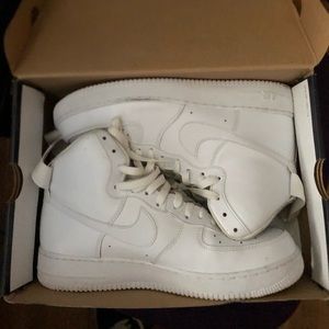 All White High Top Airforce Ones